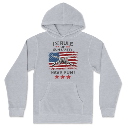 Independent Clothing Co. Hoodie 1st Rule of Gun Safety in GreyHeather