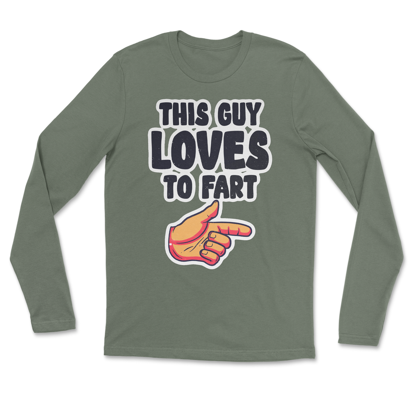 The Nice Shirt Long Sleeve Who Farted  in Military-Green