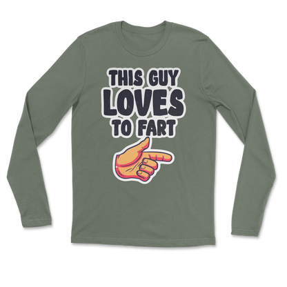 The Nice Shirt Long Sleeve Who Farted  in Military-Green