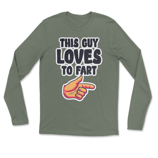 The Nice Shirt Long Sleeve Who Farted  in Military-Green