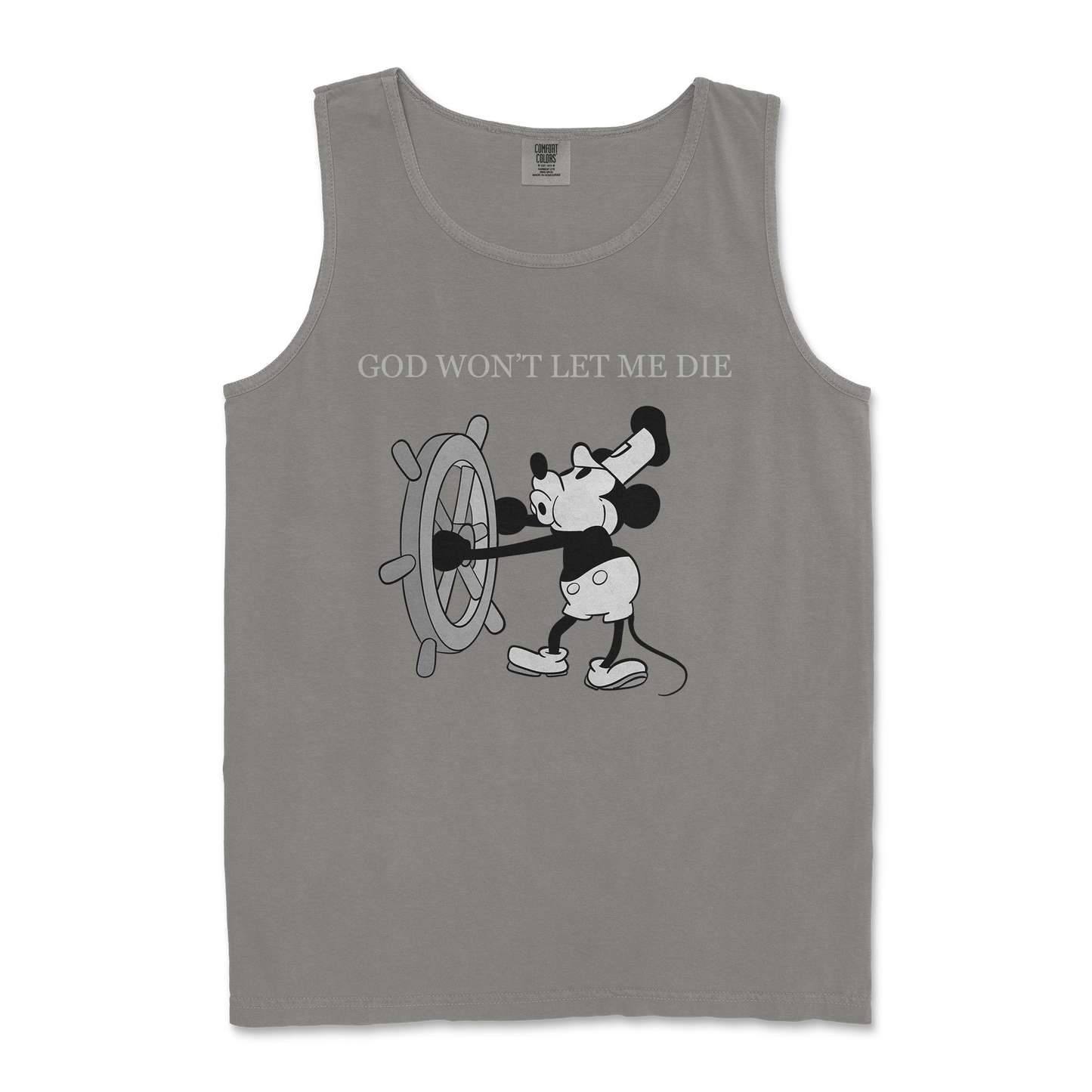 Comfort Colors Tank Top God Wont Let Me Die in Grey