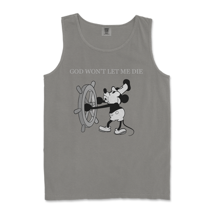 Comfort Colors Tank Top God Wont Let Me Die in Grey