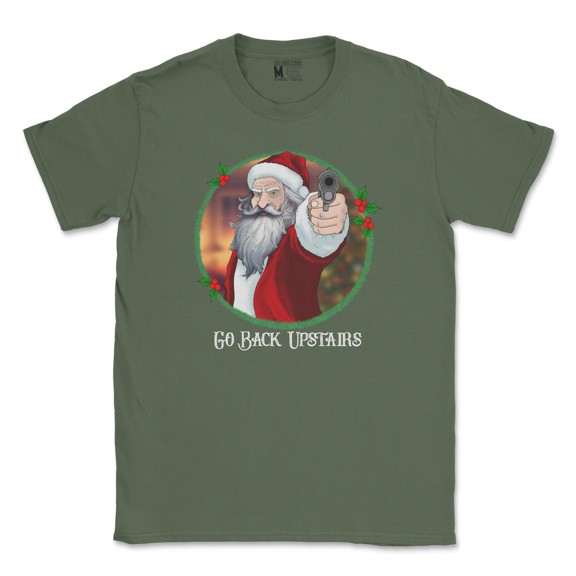 Gildan SoftStyle T-Shirt Angry Santa  in Military-Green