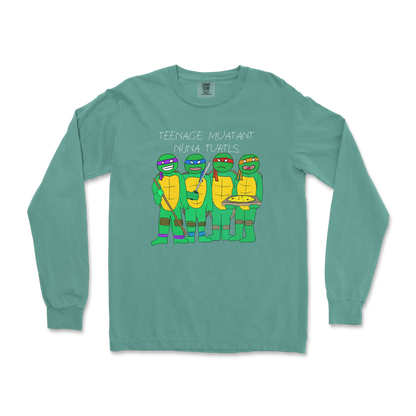 Comfort Colors Long Sleeve Ninja Turtles in LightGreen