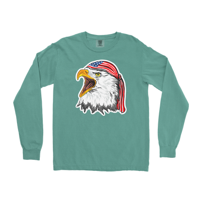 Comfort Colors Long Sleeve Freedom Eagle in Light Green