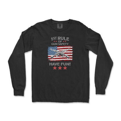 Comfort Colors Long Sleeve 1st Rule of Gun Safety in Black