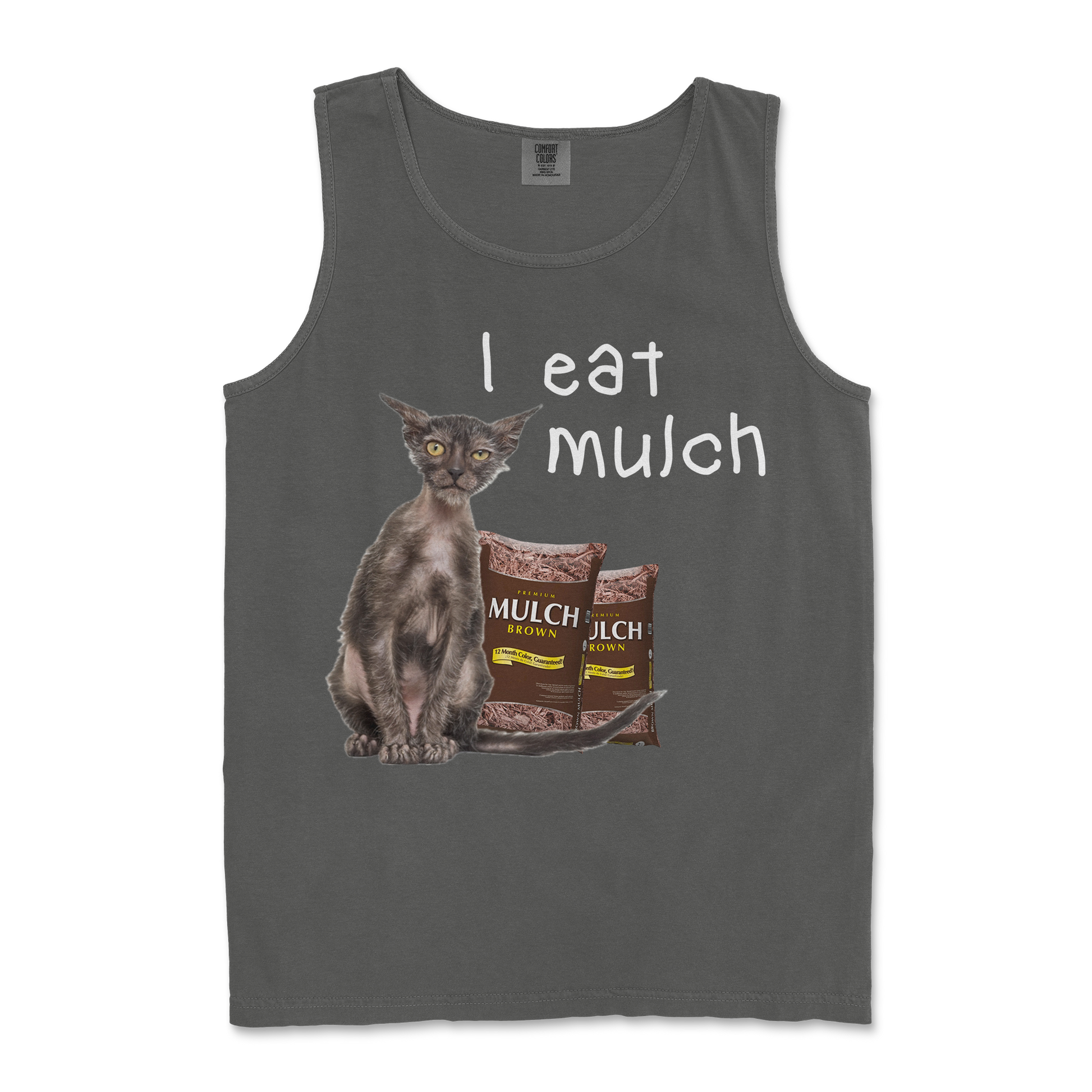 Comfort Colors Tank Top I Eat Mulch in Pepper