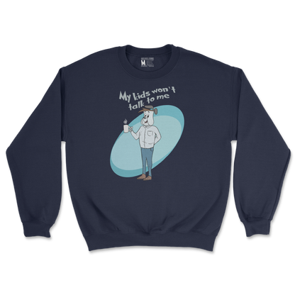 Gildan SoftStyle Crew Neck My Kids Wont Talk To Me in Navy