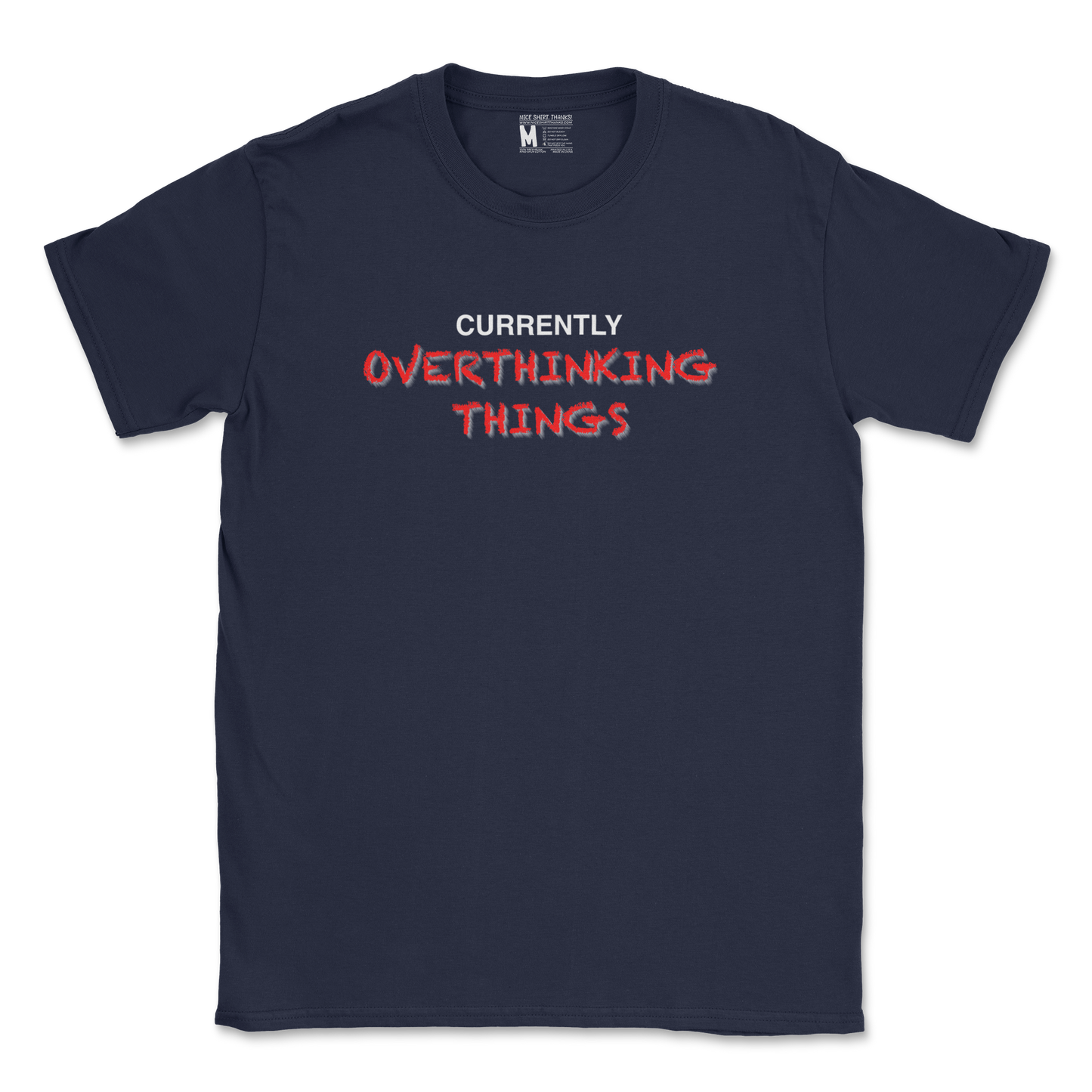 Gildan SoftStyle T-Shirt For Our Lil Overthinker in Navy