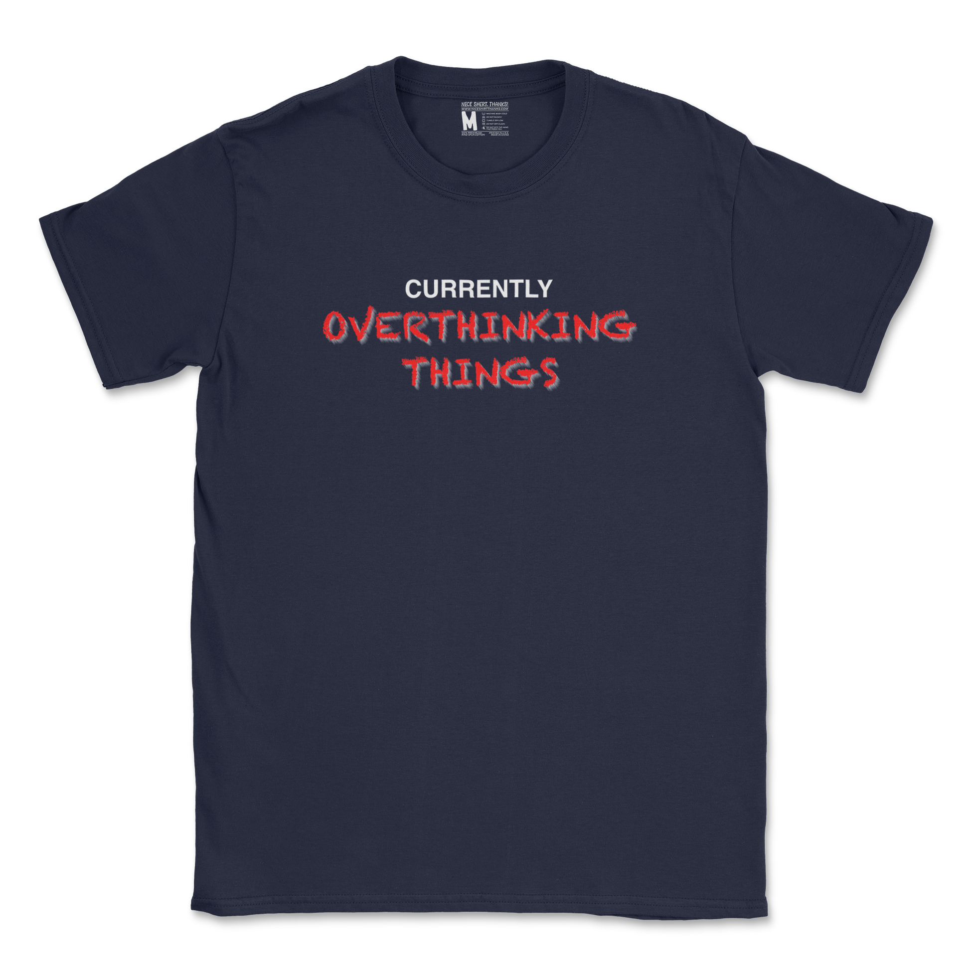 Gildan SoftStyle T-Shirt For Our Lil Overthinker in Navy