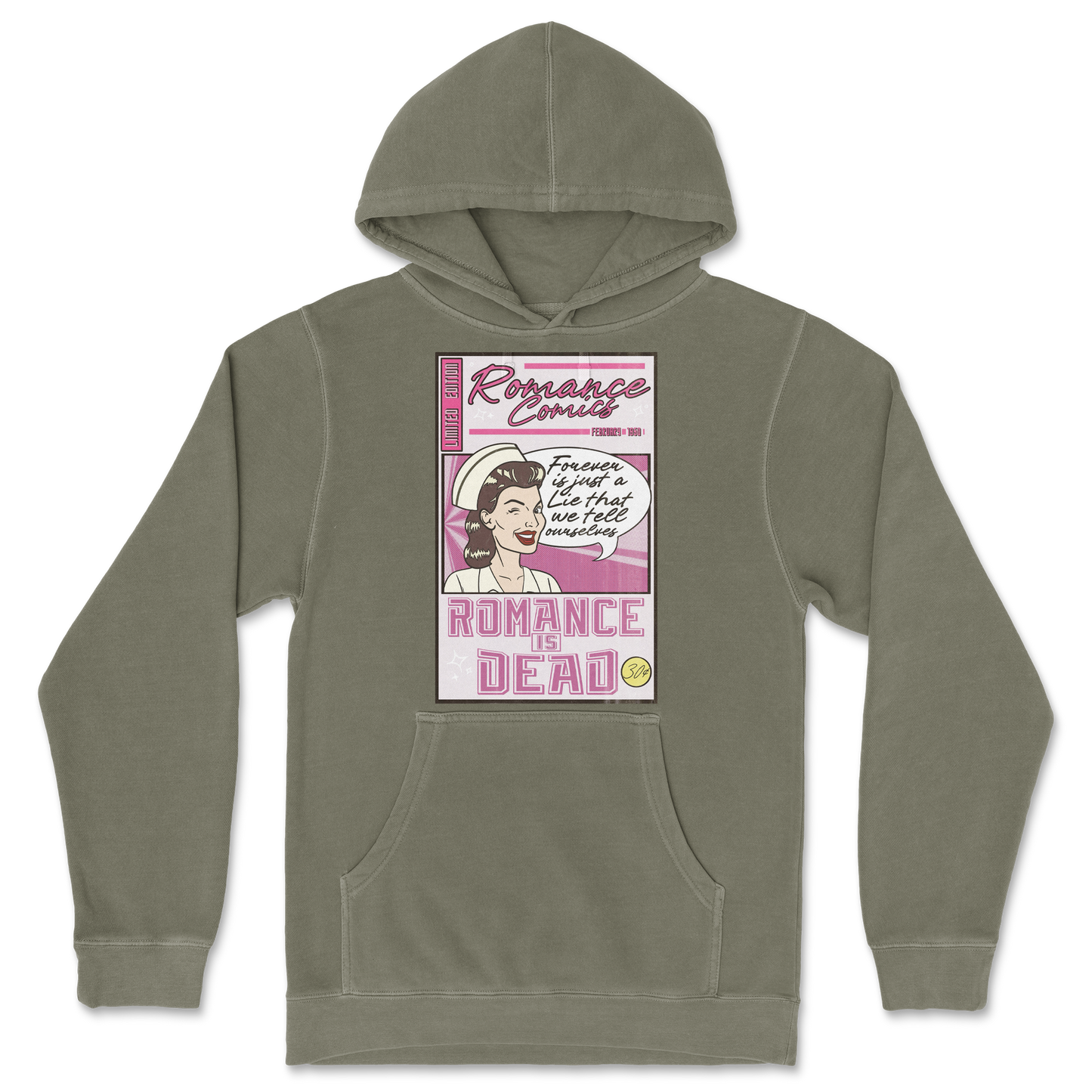 Independent Clothing Co. Hoodie Romance is Dead in Olive