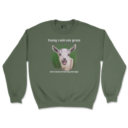 Gildan SoftStyle Crew Neck Crazy Goat  in Military-Green