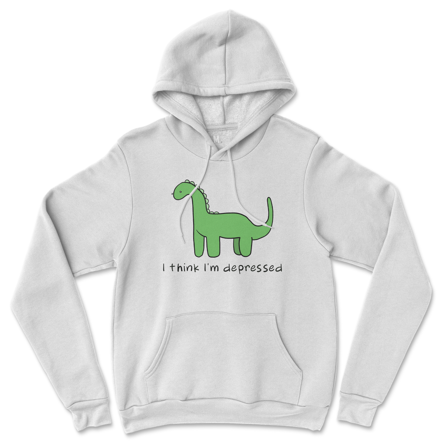 Gildan SoftStyle Hoodie Depressed Dino  in White