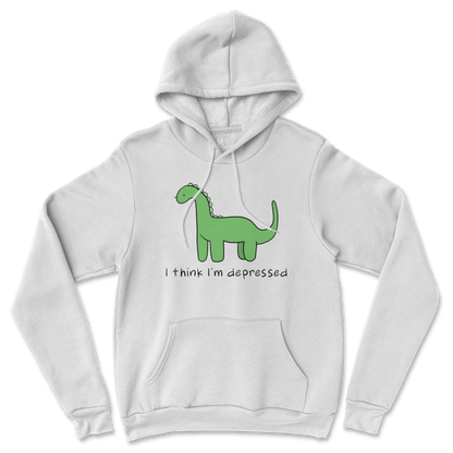 Gildan SoftStyle Hoodie Depressed Dino  in White