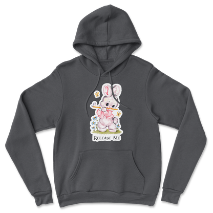 Heavy Blend Hoodie Cute Bunny in Black