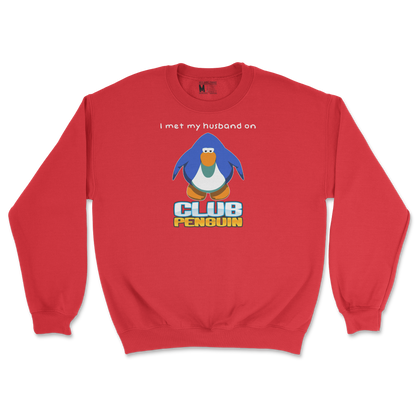 Gildan SoftStyle Crew Neck Club Penguin Husband  in Red