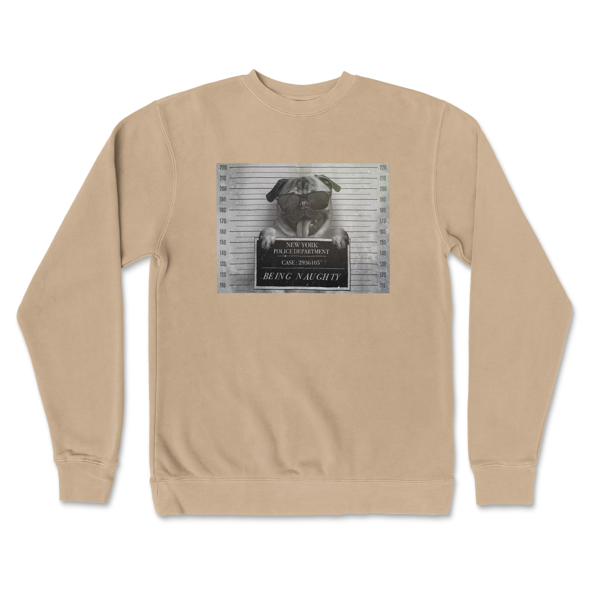 Independent Clothing Co. Crew Neck Naughty Pug in Sandstone