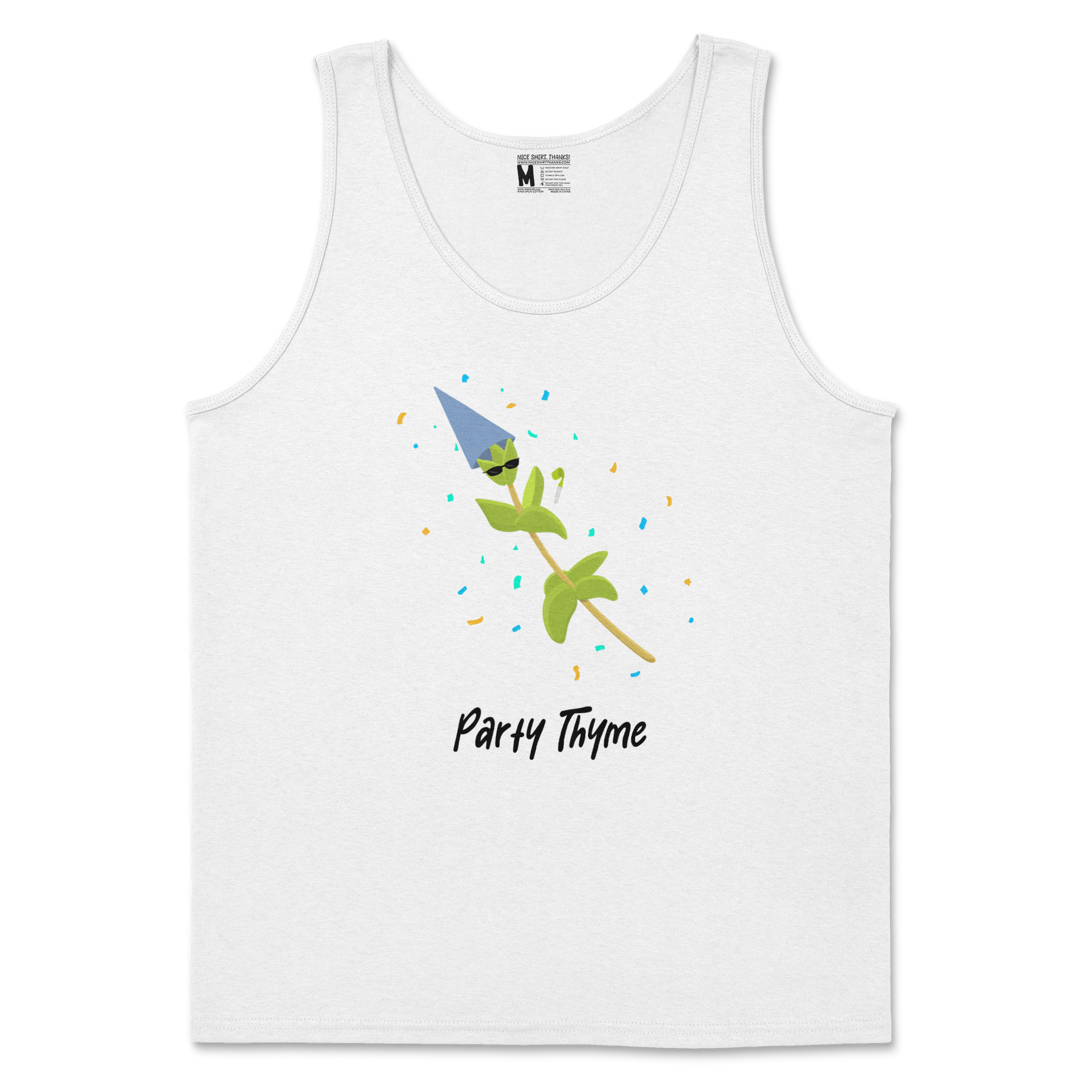 Gildan SoftStyle Tank Top Party Thyme in White