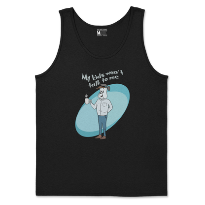 Gildan SoftStyle Tank Top My Kids Wont Talk To Me in Black