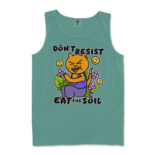 Comfort Colors Tank Top Eat The Soil in Light-Green