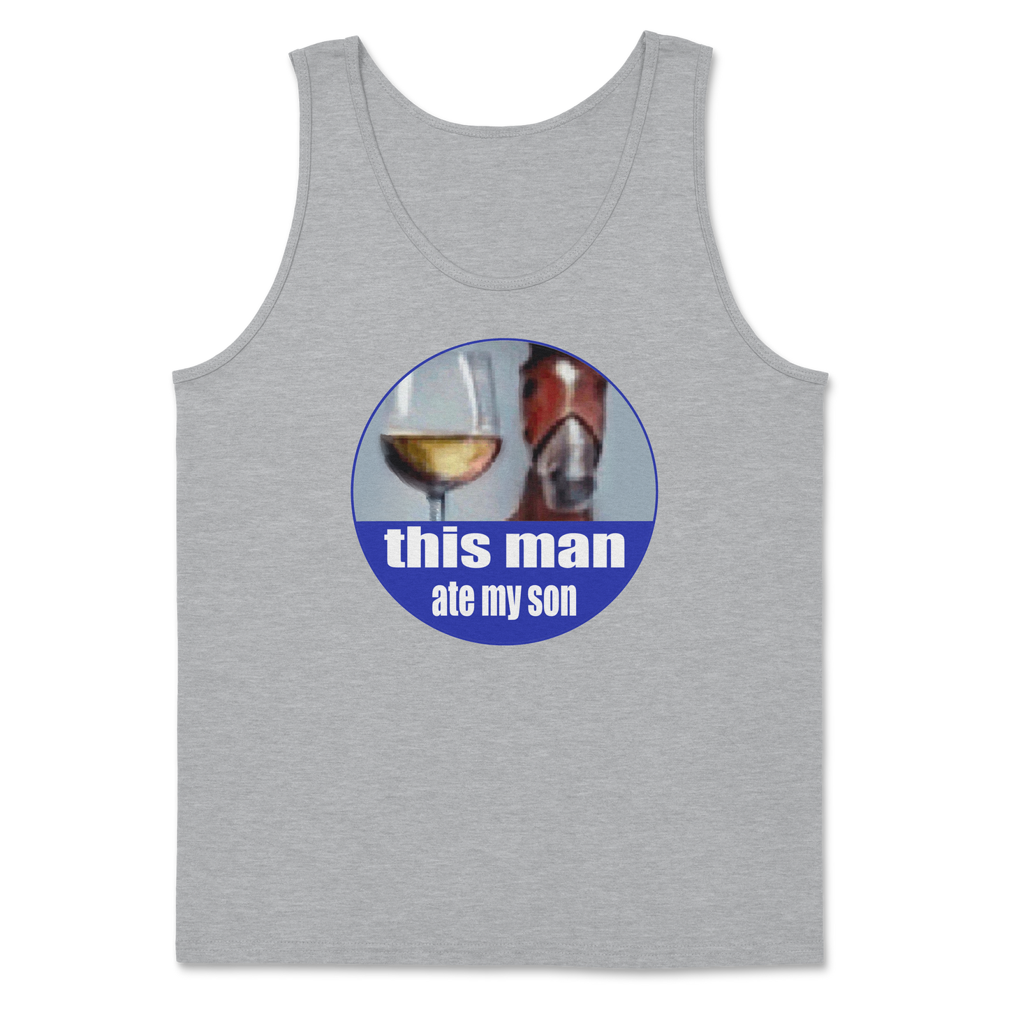 The Nice Shirt Tank Top This Man Ate My Son  in Sports-Grey