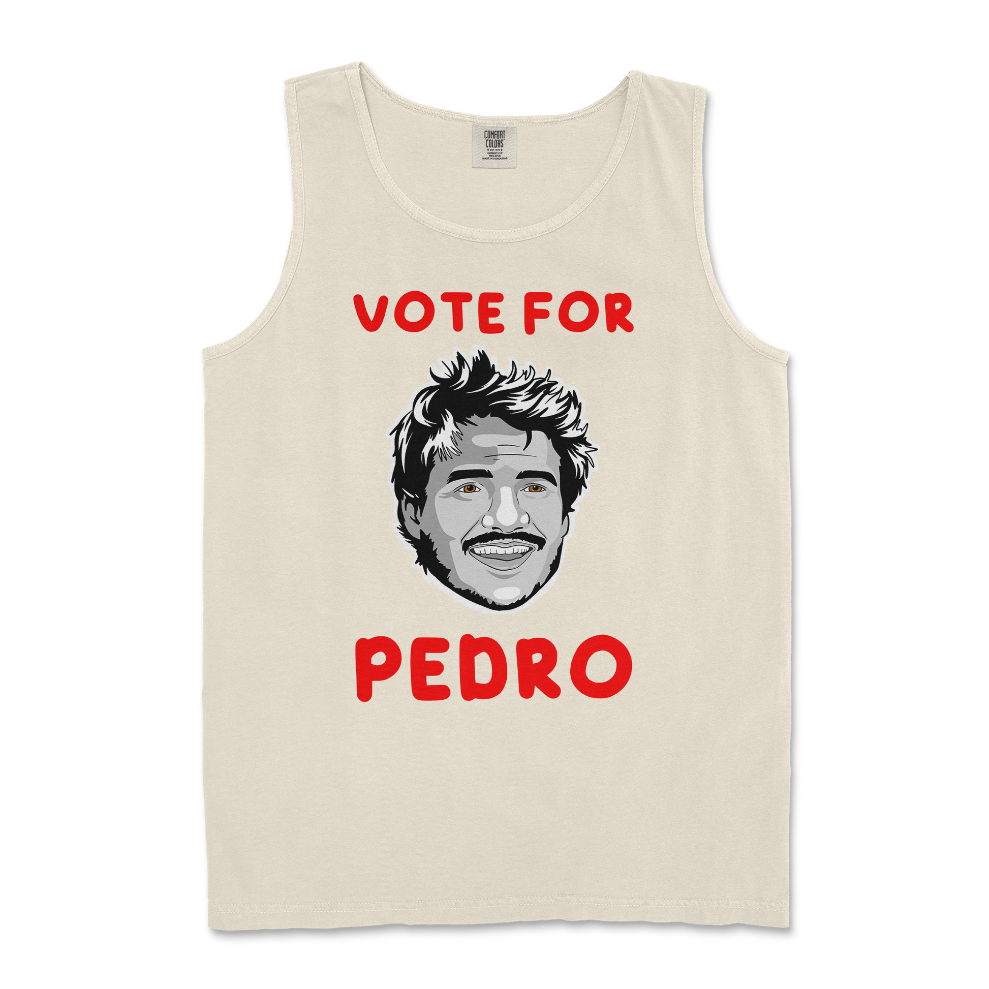 Comfort Colors Tank Top Vote For Pedro in Ivory