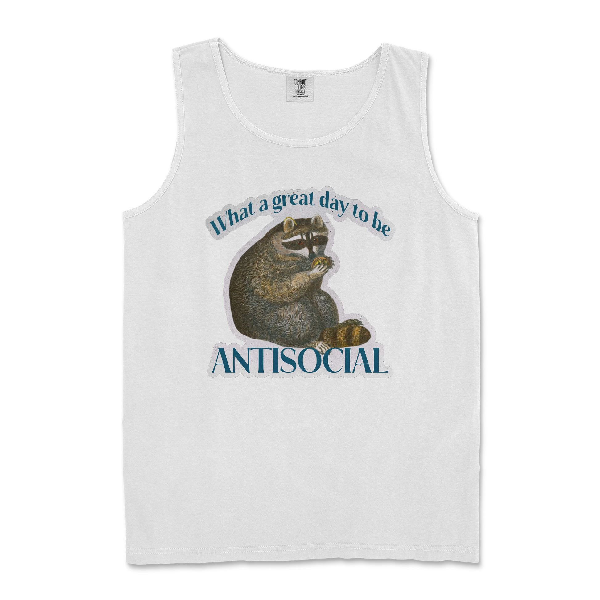 Comfort Colors Tank Top Antisocial in White