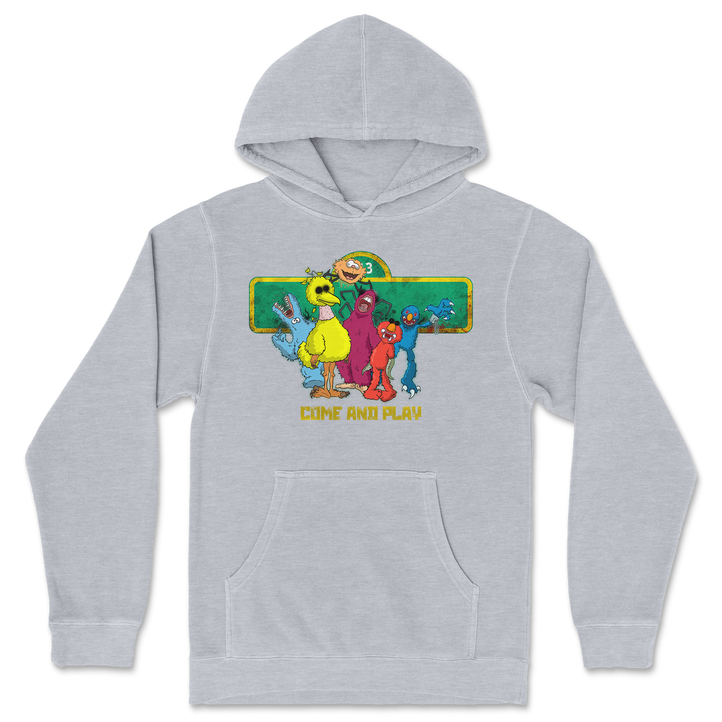 Independent Clothing Co. Hoodie Cursed Sesame Street in GreyHeather