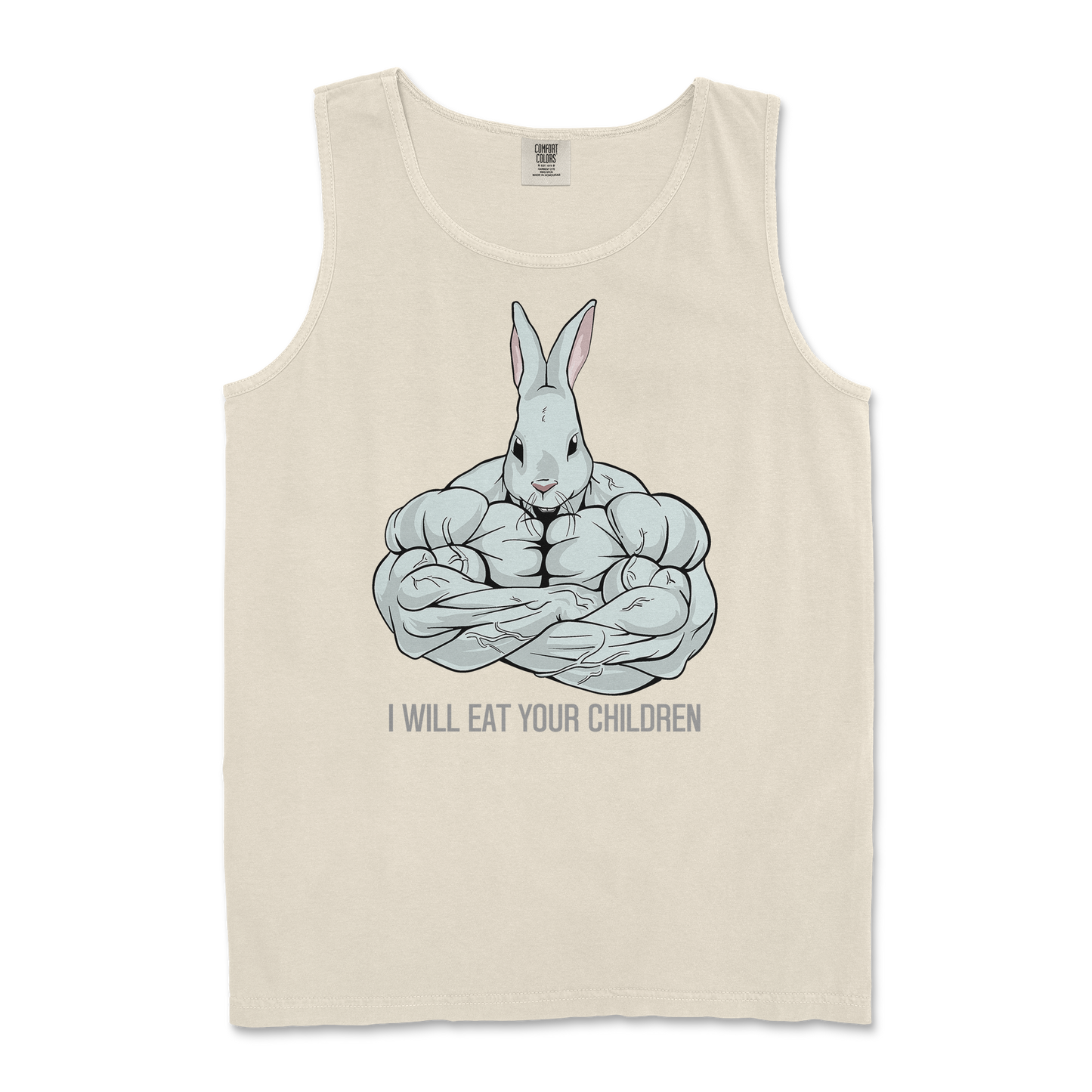 Comfort Colors Tank Top Scary Rabbit in Ivory