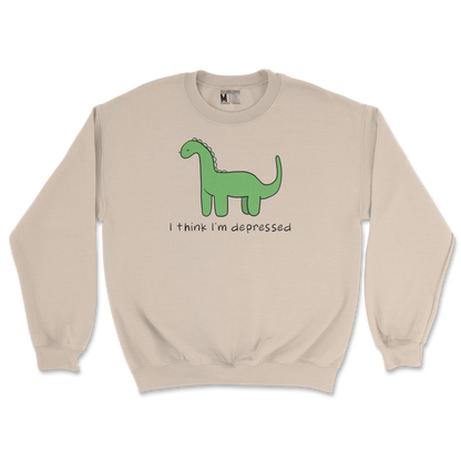 Gildan SoftStyle Crew Neck Depressed Dino  in Sand