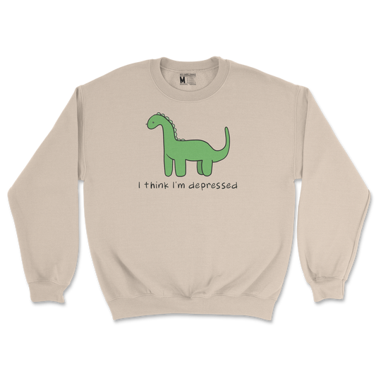 Gildan SoftStyle Crew Neck Depressed Dino  in Sand