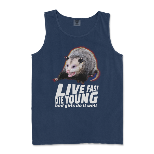 Comfort Colors Tank Top Live Fast Die Young in TrueNavy