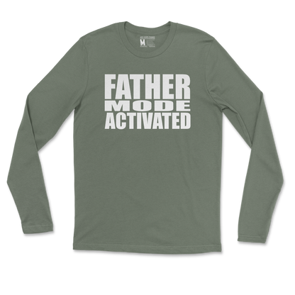 Gildan SoftStyle Long Sleeve Father Mode Activated in Military Green