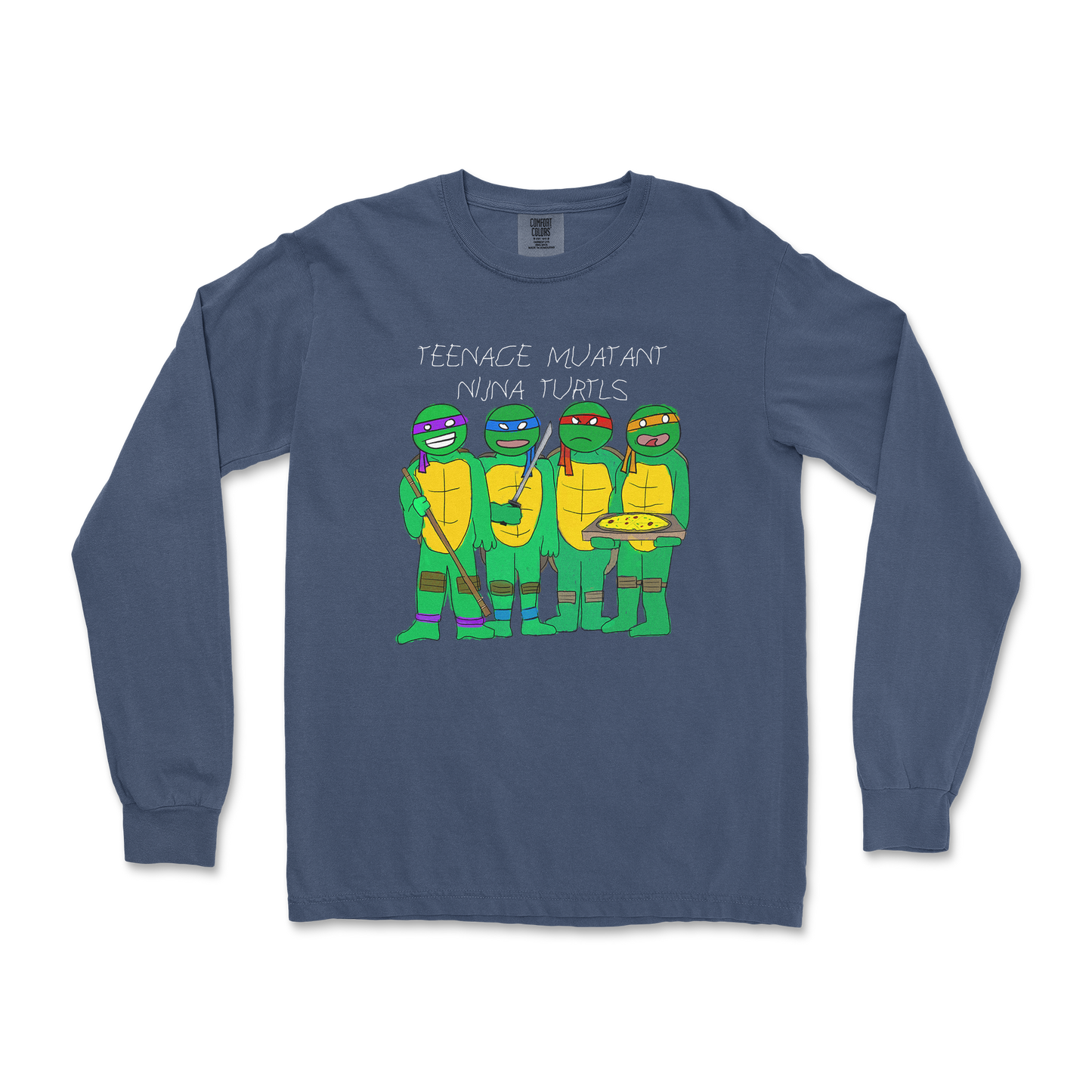 Comfort Colors Long Sleeve Ninja Turtles in Midnight