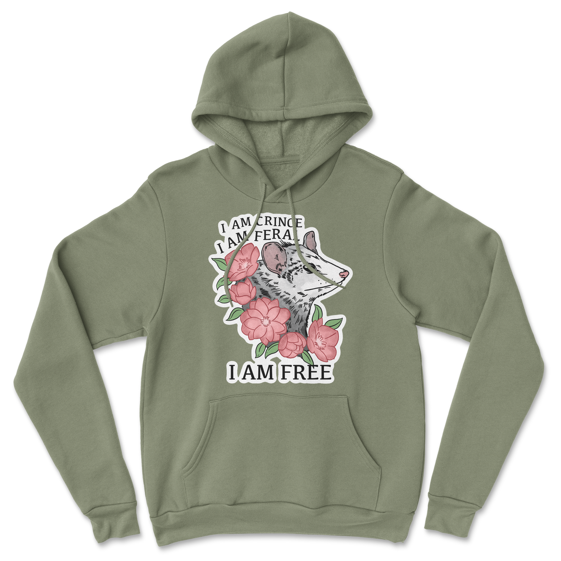 The Nice Shirt Hoodie I Am Cringe  in Military-Green