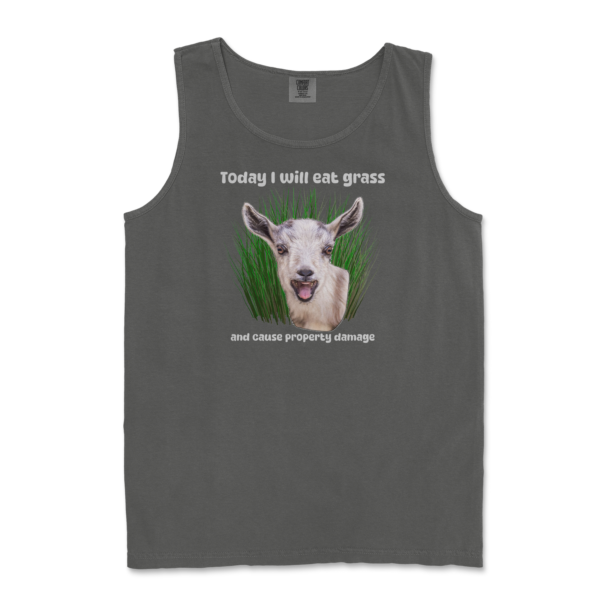 Comfort Colors Tank Top Crazy Goat  in Pepper