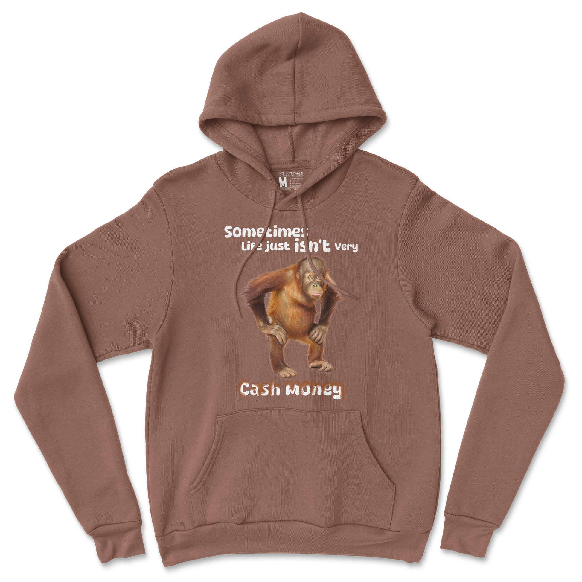 Gildan SoftStyle Hoodie Cash Money Monkey  in Cocoa