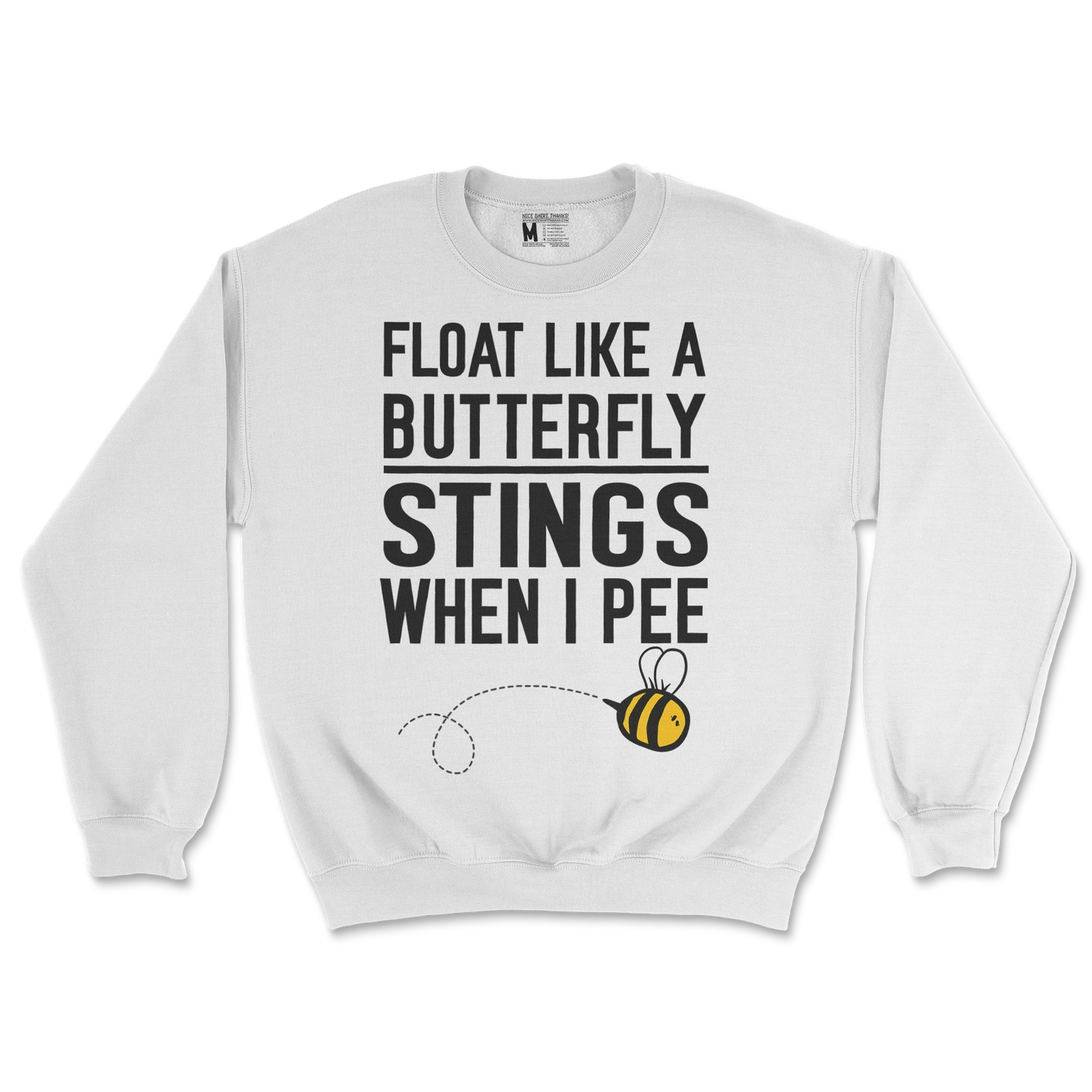 Gildan SoftStyle Crew Neck Stings When I Pee in White