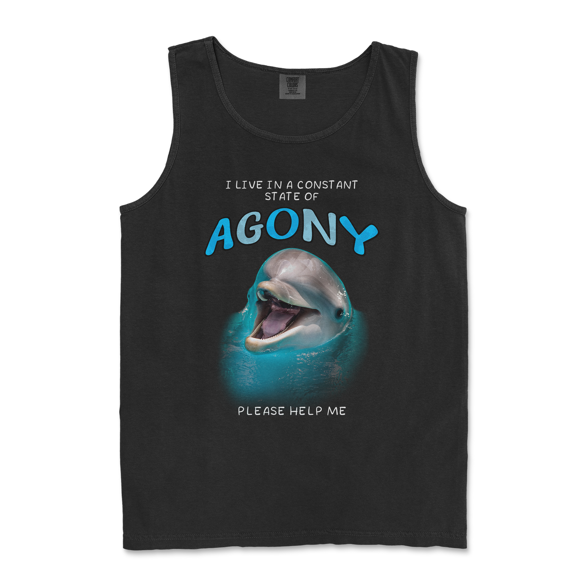 Comfort Colors Tank Top Agony Dolphin in Black