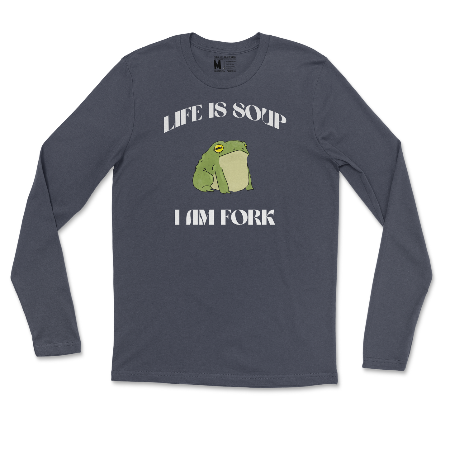 Gildan SoftStyle Long Sleeve I Am Fork  in Navy