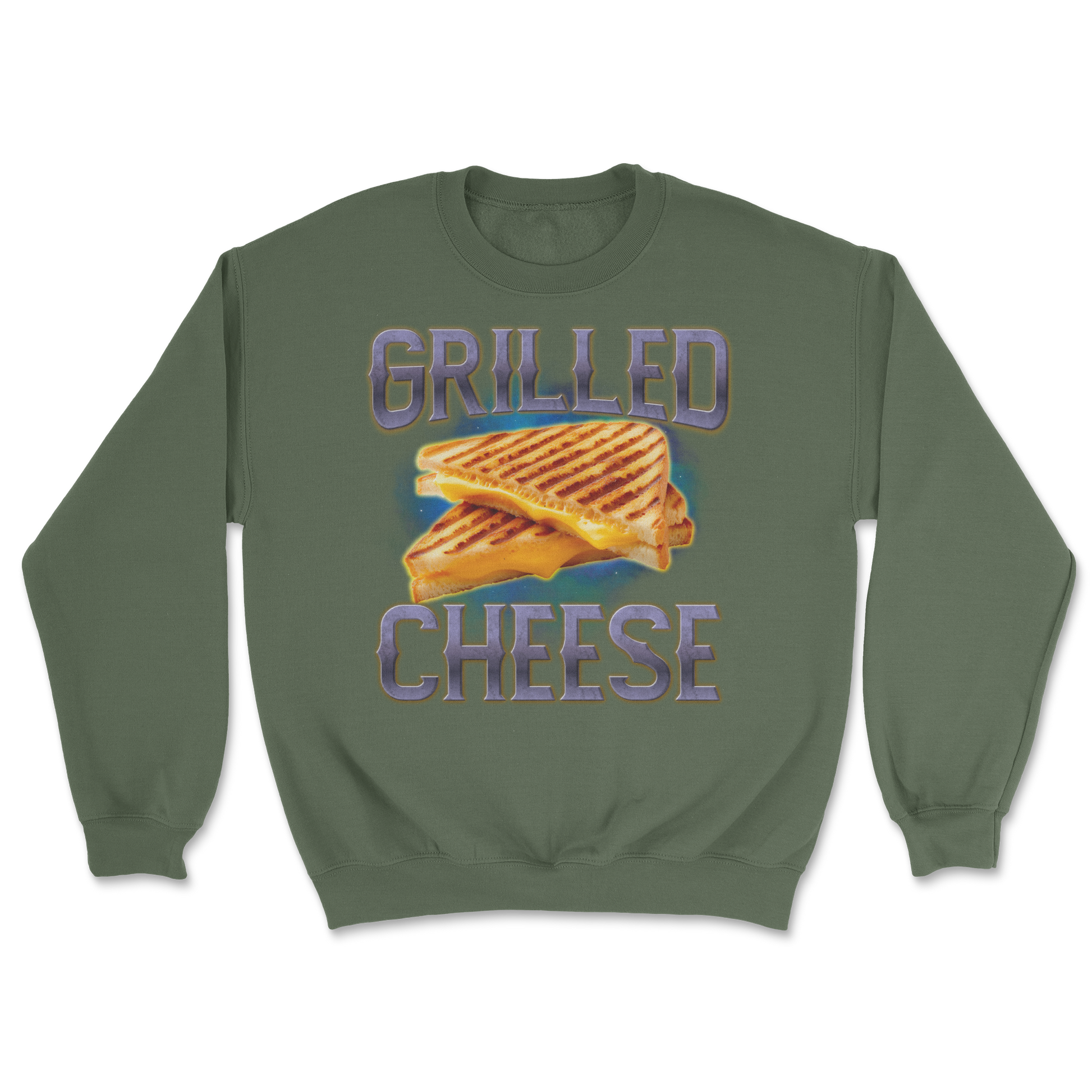 The Nice Shirt Crew Neck Grilled Cheese  in Military-Green