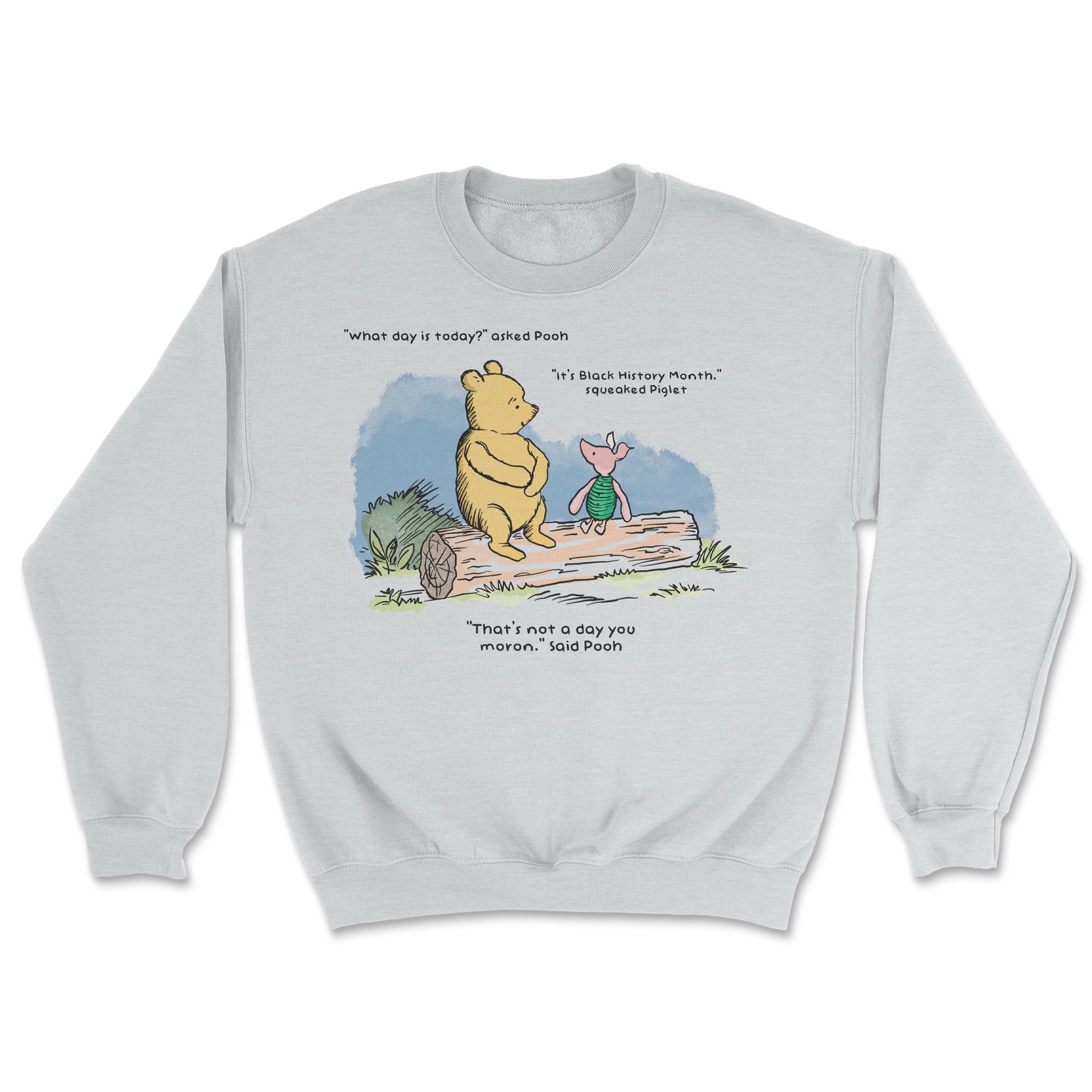 The Nice Shirt Crew Neck Winnie the Pooh  in Sports-Grey