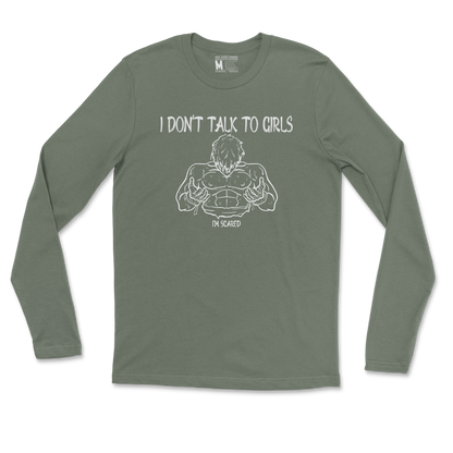 Gildan SoftStyle Long Sleeve Gym Shirt in Military Green