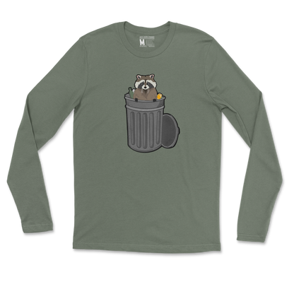 Gildan SoftStyle Long Sleeve Trash Panda Enthusiast in Military Green