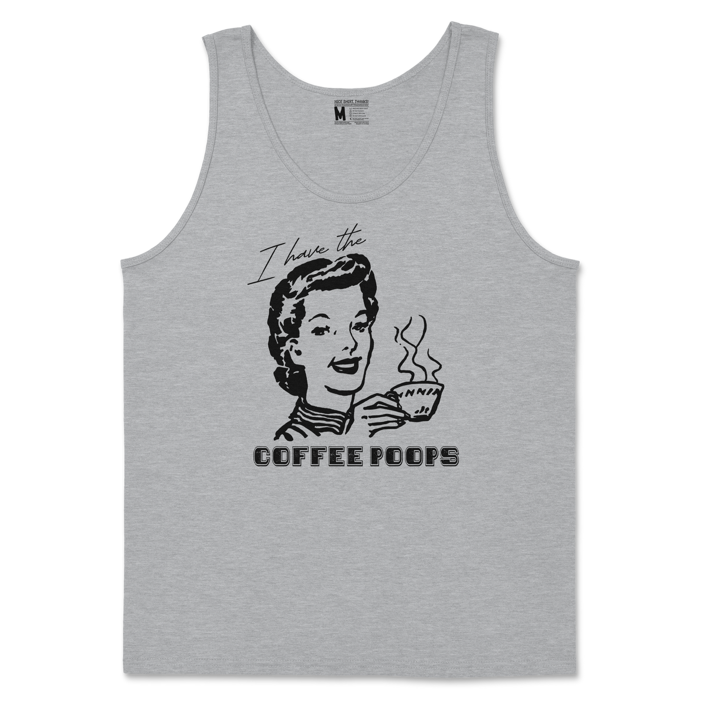 Gildan SoftStyle Tank Top Coffee Poops  in Sport-Grey