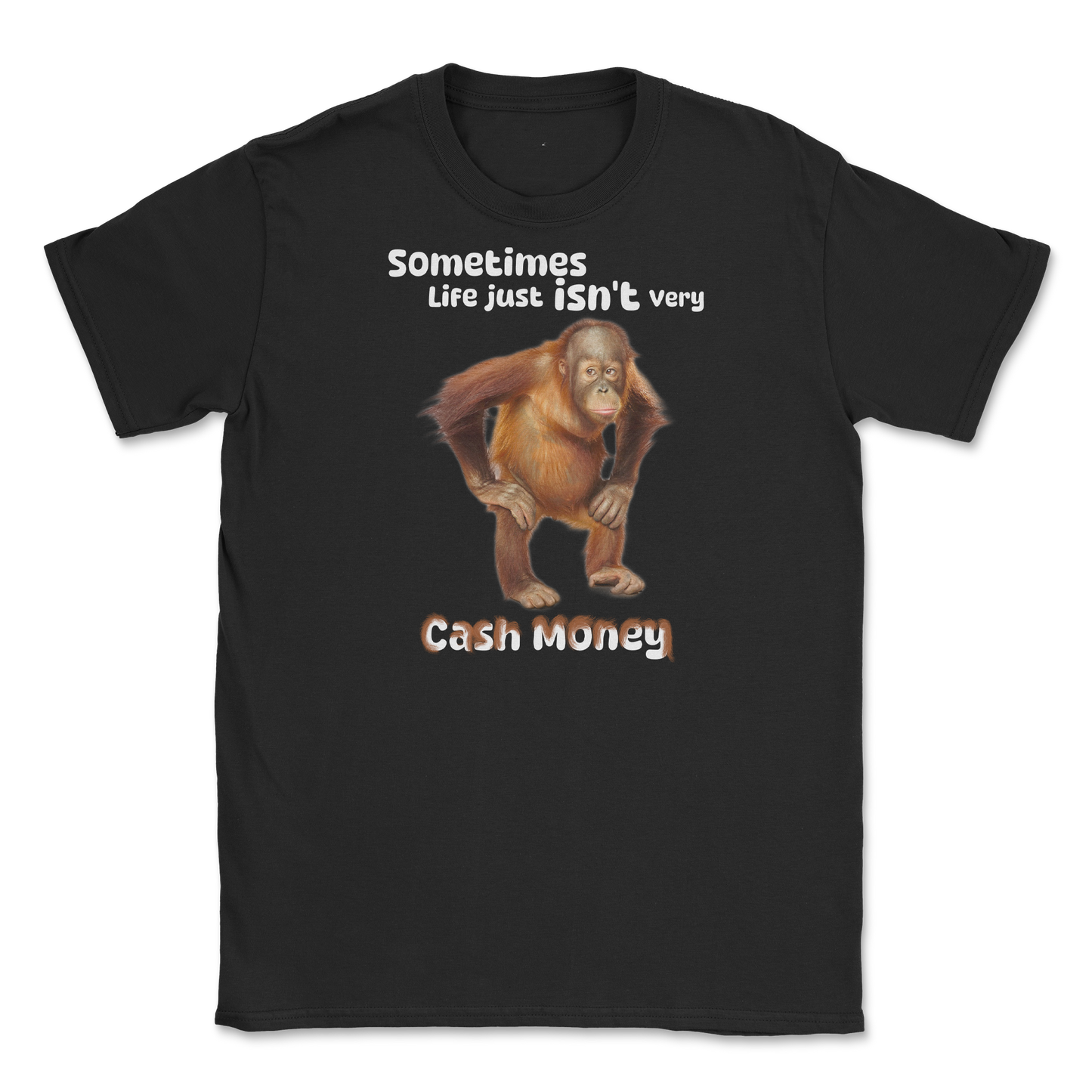 Gildan SoftStyle T-Shirt Cash Money Monkey  in Black