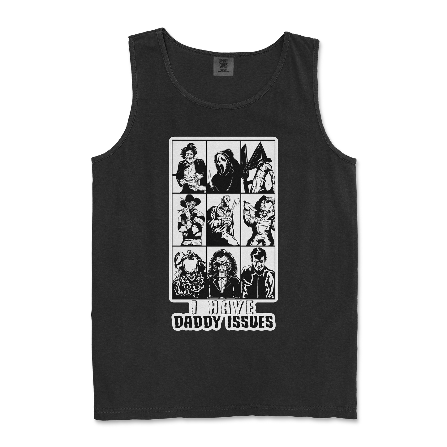 Comfort Colors Tank Top Daddy Issues  in Black