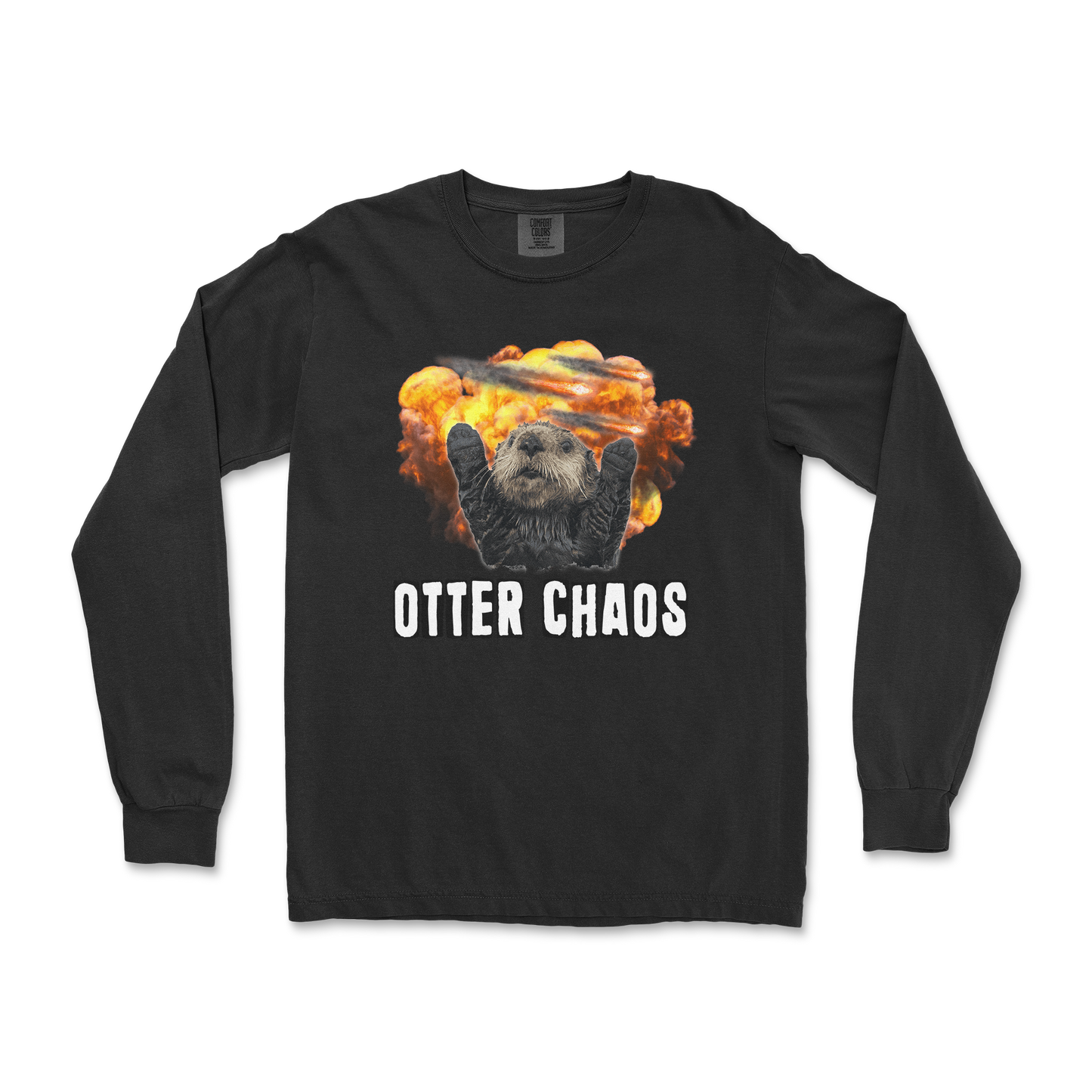 Comfort Colors Long Sleeve Otter Chaos in Black