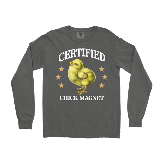 Comfort Colors Long Sleeve Chick Magnet in Pepper