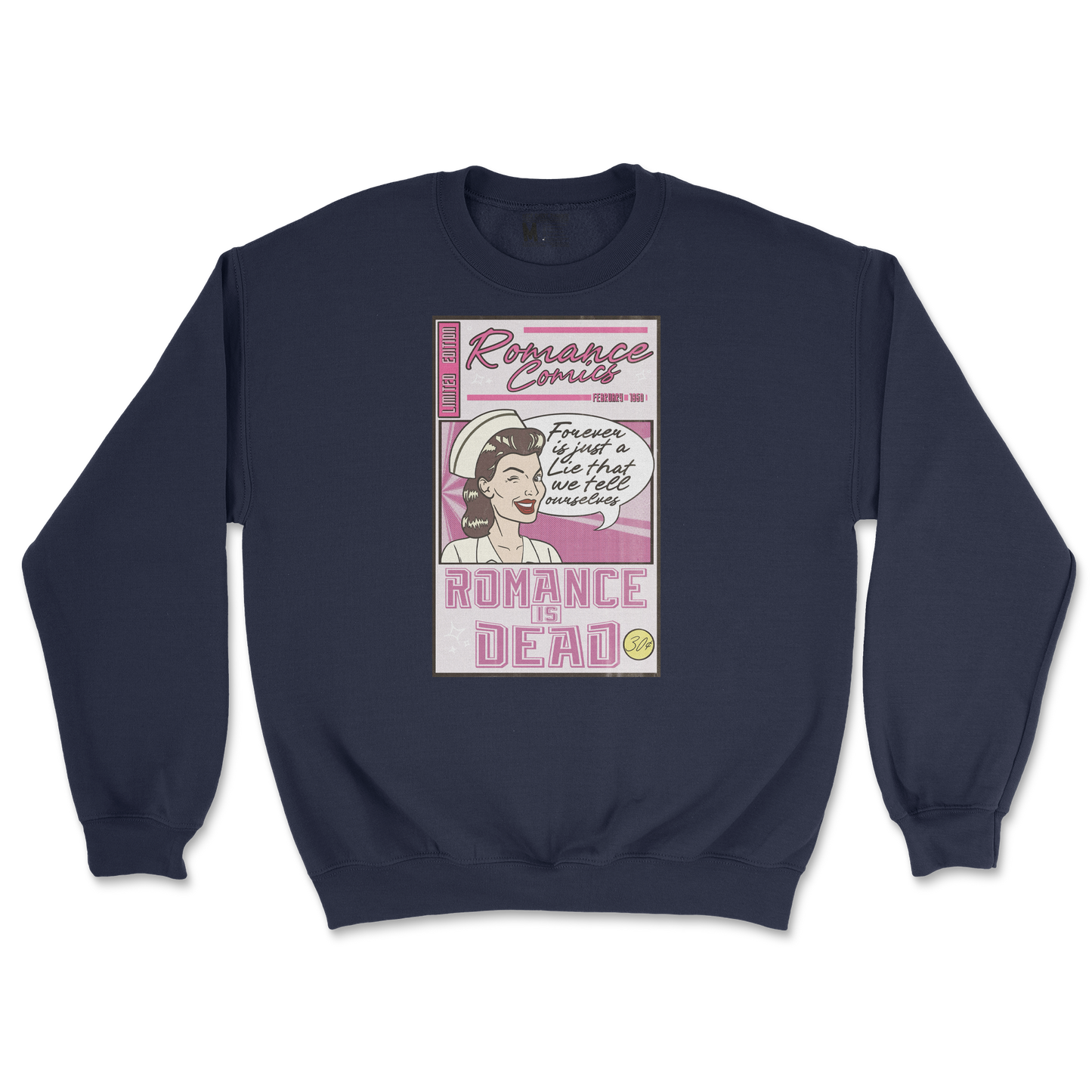 Gildan SoftStyle Crew Neck Romance is Dead in Navy